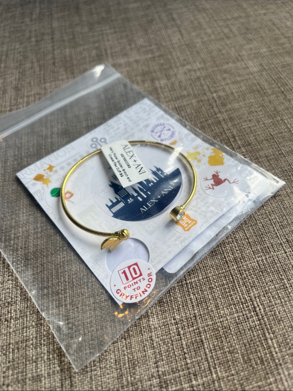 Alex and Ani Harry Potter Golden Snitch Crystal Cuff Bracelet New